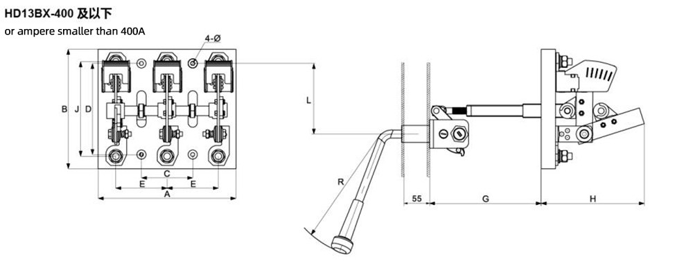 Knife switch HD13BX