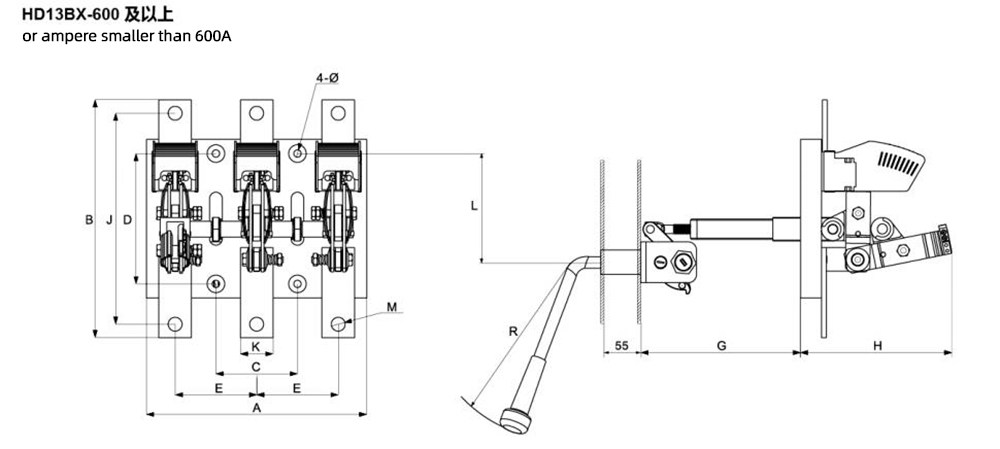 Knife switch HD13BX